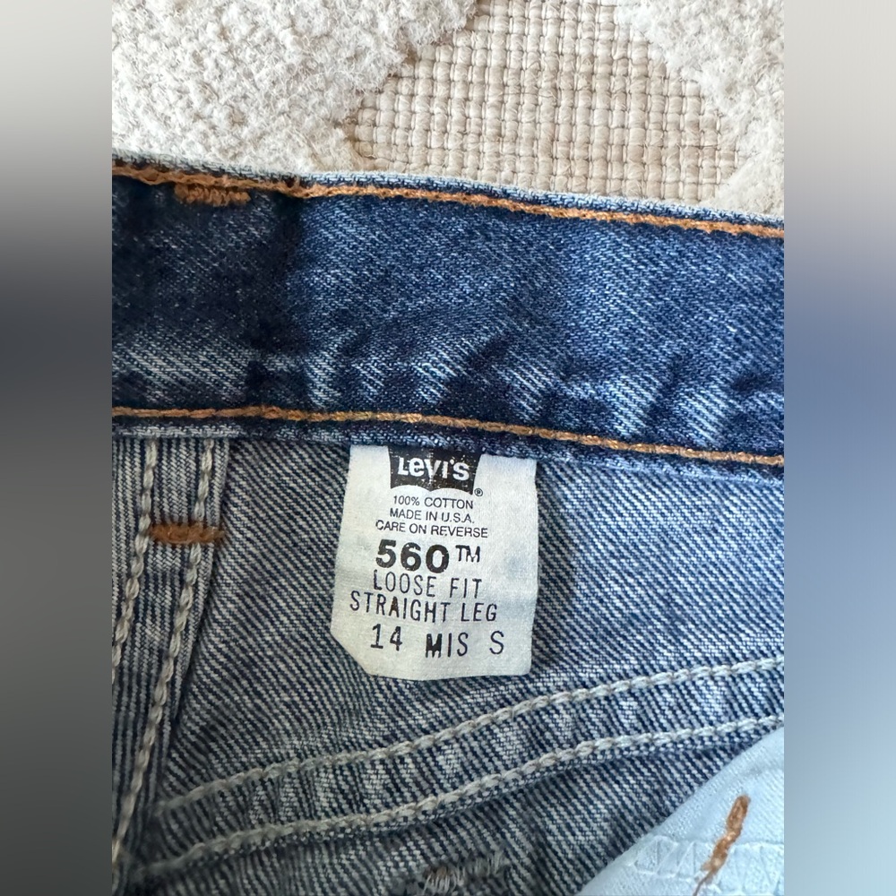 Vintage 90’s Levi’s 560 Loose Fit Straight Leg Blue Denim Jeans Size 14 MIS S - Picture 7 of 16